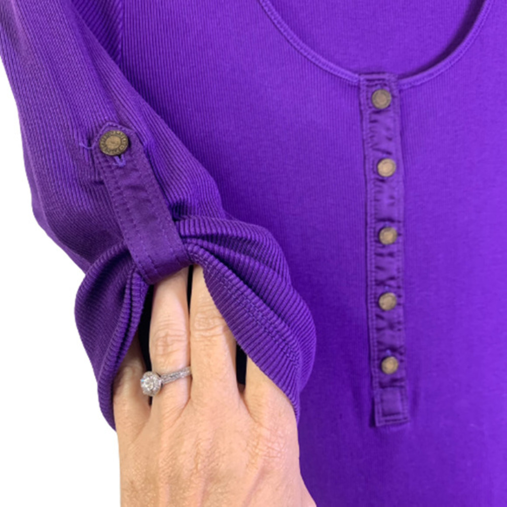 LAUREN RALPH LAUREN‎ Purple Ribbed Cotton Sheath Dress - Picture 5 of 14